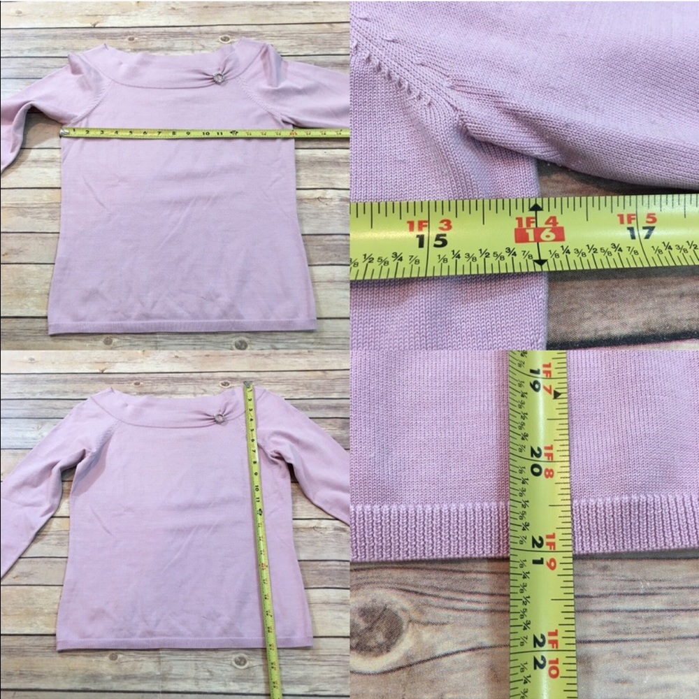 SOLD Sz Small Ann Taylor 3/4 Sleeve Silk Sweater - Picture 2 of 8